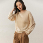 Qinghe 100% puhas ka&scaron;miir naiste kampsun - &Uuml;lipehme luksuslik talvine pullover XL pruun