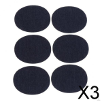 2x6 Pieces/Pack Denim Iron on Jean Patches Jeans Repair Oval Navy Blue , Dark Blue, 3 Pcs