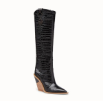 Nahast naiste p&otilde;lvp&uuml;ksid terava ninaga l&auml;&auml;nelikud kauboi saapad naiste keskmise s&auml;&auml;rega paksud platvormsaapad 39 must
