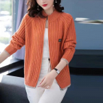 Naiste moe vabaaja s&uuml;gistalvised &uuml;hev&auml;rvilised pikkade varrukatega kampsunid O-kaelusega One Size oranž