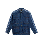 Adidas Originals X Ivy Park Eemaldatav Puuvillane &Uuml;leliigne Denim Jakk Meeste &Uuml;ler&otilde;ivad Sinine H61700 S