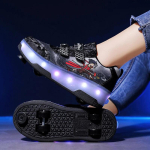 Unisex Nupuga 4 Rattaga Rulluisud Kingad Uued LED Tennised Rattad All Poistele T&uuml;drukutele Uisutamine Rulluisud Kingad Rattad All 29 pink