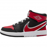 Jordan Air 1 Mid RM Lihtne jalga panna Mugavad Lihtsad L&ouml;&ouml;gisummutusega Tugi K&otilde;rge s&auml;&auml;rega Vabaaja Jalan&otilde;ud Laste Tossud Must Punane FQ1281-006 35.5
