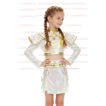 2025 T&auml;iskasvanute K-Pop Rumi/mira Cosplay Kost&uuml;&uuml;m Parukas Deemonik&uuml;tid Lava Riietus Mantel Film Halloween Korea Grupi Idol Riietus T&uuml;drukud kids 120CM beige