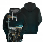 Klaverikitarr 3D Prindiga kapuuts Meestele Pikkade varrukatega Pullover Muusikariistamustriga dressipluusid T&auml;nava kapuutsiga mantel Meeste riided 5XL