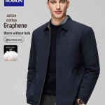 Romon Men's Business Lapel Padded Jacket L