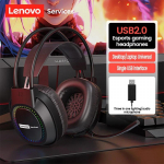 Originaal Lenovo E03 Juhtmega RGB Valgustusega Peakomplekt Mikrofoniga USB-pesa 50mm Immersiivsed Draiverid 7.1 HD K&otilde;ne M&uuml;rasummutus &Uuml;le-k&otilde;rva M&auml;nguri Peakomplekt must