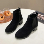 Naiste &uuml;mara ninaga paksu kontsaga poolsaapad, s&uuml;gistalvised k&uuml;ljesaapad t&otilde;mblukuga Flock Chelsea saapad naistele vabas &otilde;hus kontsaga kingad 43 must