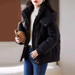 Naiste jope Fliis Paksenenud Palus S&uuml;gis Talv M&uuml;ts Veekindel Vabaaja Puhvertagi S must