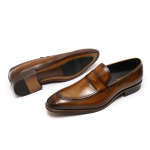 Moodsad Klassikalised Suured Suurused Meeste Penny Loaferid Ehtne Nahk Sinine/Pruun K&auml;sit&ouml;&ouml; Slip-On &Auml;ri Kingad Meeste Jalatsid US 7 pruun