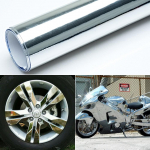Kroom-h&otilde;bedane metallikpeegli l&auml;ikega vin&uuml;&uuml;list autokleebis l&auml;ikivate kilelehtedega mootorratta kere kleebised 20cm x 152cm