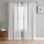 Geomeetriline minimalistlik pintsel Voile l&auml;bipaistvad kardinad elutoa akna jaoks Sifonki t&uuml;llkardin K&ouml;&ouml;k Magamistoa kardinad Kodukaunistus 135W x 114H(cm)