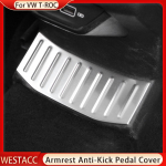 Roostevabast terasest auto tagumise k&auml;etoe l&ouml;&ouml;givastase jalapedaali katte trimmi kleebis Volkswagen VW T-Roc TROC 2017&ndash;2022 jaoks