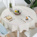 Lihtne puuvillane ja linane &uuml;mmargune laudlina &uuml;hev&auml;rviline lauakate lauale s&ouml;&ouml;gilaud tee laud kodu Laudlina Tafelkleed Mantel De Mesa Round 80cm valkjas v&auml;rv