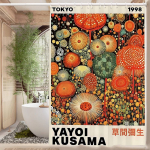 Yayoi Kusama Kunst Vannituba Du&scaron;ikardin Varjestav Vahesein Du&scaron;ikardin Kiiresti Kuivav V&otilde;ib H&otilde;&otilde;ruda Kerge L&auml;bipaistmatu Vann 90x180 cm black