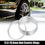 4pcs 72.6mm to 70.6mm Aluminium Alloy Car Hub Centric Rings Wheel Bore Spacer