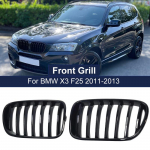 2 TK eesmise neeruv&otilde;re grill 1 liistu l&auml;ikega must esikapoti restid BMW X3 F25 jaoks 2010 2011 2012 2013 asendusauto stiil