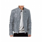 Meeste mitme taskuga PU-jakk Punk-kraega Meeste mootorratta nahktagi Lukuga kardigan-nahkjakk S