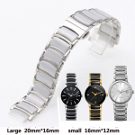 Kella rihm Rado CENTRIX R30927722 seeriale Peen teras Inter keraamiline libliklukk Naiste meeste kellariba 12mm*16mm 16mm*20mm 20-16mm h&otilde;bedane valge v&auml;rv