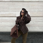 2025 S&uuml;gis/Talv Naiste Retro Rev&auml;&auml;riga Suede V&ouml;&ouml;ga Jakk Small black