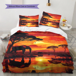 Aafrika elevandi mustriga voodipesu tekkikomplekt Tekikate padjap&uuml;&uuml;r Kodu kaunistus Kingitus (1 * tekikott + 2 * padjap&uuml;&uuml;ri, ilma s&uuml;damikuta) 135x200cm black