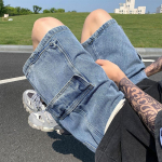 Meeste 5XL laia s&auml;&auml;rega suvised teksap&uuml;ksid Uus mood avara elastne v&ouml;&ouml;koht suur tasku kottis teksad L&uuml;hikesed p&uuml;ksid Meeste Korea br&auml;ndi r&otilde;ivad 2XL