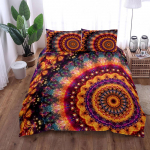 Barokk Mandalat Vintage M&otilde;is Tekikott Komplekt Kuningas Kuninganna Kahekohaline T&auml;iskohaline Kaksik &Uuml;hekohaline Suurus Poiste Voodipesu Komplekt EU Single(135*200cm)3pcs
