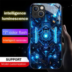 Luksuslik sinine ruudumustriga helendav klaasist LED helendav helistustulega telefoni&uuml;mbris kate iPhone Air 17 16 E 15 14 13 12 Pro Max Plus jaoks iPhone17 Pro blue