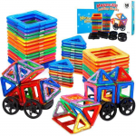 56 Pcs Ensemble De Blocs De Construction Magn&eacute;tiques,Jouets &Eacute;ducatifs,Cadeau Parfait Pour Les Gar&ccedil;ons Et Les Filles &Acirc;g&eacute;s De 3 &Agrave; 8