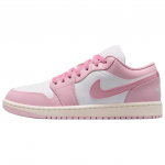 Jordan Air Jordan 1 Support Low top Vintage Basketball Shoes Unisex White Element Pink DC0774-607 40