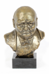 Winston Churchill - marble bust, statuette of a famous person, decoration for office, school, and hotel by the Art-Dog brand pruun