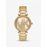 Michael Kors Pav&eacute; kuldse tooniga logoga k&auml;ekell MK6659 kuld