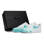 Nike Air Force 1 811 Manufacturing, Oil Paint On Site, Special Shoe Box Low top Skateboard Shoes Men's White Green CW2288-111(Team80-S-BOX) 40