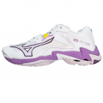 Mizuno Wave Lightning Z8 Valge Patrician Lilla K&uuml;doon Unisex Professionaalsed V&otilde;rkpallijalatsid V1GC240010 36.5