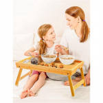 Hea-Bambusest Hommikus&ouml;&ouml;gialus Kokkupandavate Jalgadega, Voodilaud Diivani &Auml;&auml;rde S&ouml;&ouml;miseks, T&ouml;&ouml;tamiseks, S&uuml;learvutilaud Sn&auml;kiks kollane