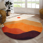 Pehme &uuml;mmargune vaip magamistuppa Imiteeritud ka&scaron;miirvaip Boho Pestav ringikujuline ala vaip elutoa kaunistuseks 60*60cm