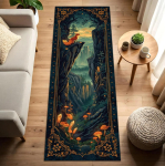 Uus saabus Metsa pikk jooksumatt Rebane Helendav seen Kanjoni rada Tume roheline Fantaasiamatiik libisemisvastane elutoa esiku dekoratsioon 40x120cm brown
