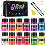 12-v&auml;rviline neoonfluorestseeriv pulberkomplekt 20 ml &Otilde;li-vee kahekordne kasutamine DIY vaiguk&auml;sit&ouml;&ouml;ks Tr&uuml;kikunsti pigmendid 12colors set 20ml pink