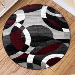 Kaasaegne geomeetriline muster &Uuml;mmargune vaip Ringikujulised vaibad Elutoa Magamistoa Kaunistuseks Libisemisvastane matt Diivani Tooli piirkonna vaip Kodu kaunistus Diameter 100cm white