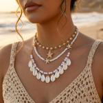 Akr&uuml;&uuml;lkest Tupsuga Merit&auml;ht Ripatsiga Kaelakee Naistele Meestele Boheemlaslik Rannapuhkus Looduslikust Kivist Helmed Choker Suveehted