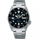 Seiko 5 Sports SRPK29K1 SKX Midi Must sihver Automaatne Meeste k&auml;ekell 38 mm h&otilde;be