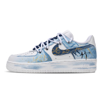 Nike Air Force 1 Bamboo Grace Leather Chinese Style Abrasion Resistant Low top Skateboard Shoes Unisex Blue White CW2288-111(team1376-) 38.5 white