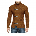 Meeste s&uuml;gistalvine pullover kootud soe džemper Choker kampsun pluus &uuml;laosa kootud kardigan mantel M pruun