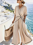 Boheemlaslik Suvine Elegantne Pikk Kleit - Euroopa & Ameerika Stiil S beige