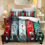 3D-prinditud jalgpallistaari voodipesukomplekt Jalgpallistaari tekikott Kahekohaline Twin T&auml;iskasvanu Queen King T&auml;iskasvanud Lapsed Voodipesu Tekikate 135x200cm