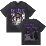 Pestud Vintage Rapper Lil Durk Healing Tour T-s&auml;rk Unisex Naistele Hip Hop Mood &Uuml;legabariidiline T-s&auml;rk Unisex Vabaaja Puuvillased T-s&auml;rgid XL gray