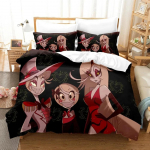 Moodne Multifilmi Hazbin Hotel Voodipesu Komplekt Tekikoti Komplekt Padjap&uuml;&uuml;ridega &Uuml;heinimese T&auml;iskasvanu Suuruse Queen King Voodipesu Kodu Tekstiil 200x200cm