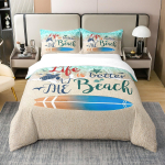 3D Surfi tekikottide komplekt Rannatr&uuml;kiga Hawaii Puhkuse voodipesukomplekt T&auml;iskasvanud Naistele Troopiline Botaaniline Pol&uuml;ester Tekikate 100&times;135cm&Duvet Cover