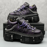 8cm K&otilde;rged Nahast Vabaaja Kingad Meestele Punk Metallnitidega Paksude Talladega Meeste Kingad Mood Retro K&otilde;rgust Lisavad Nahast Kingad Zapatillas 46 gray