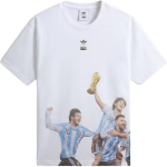 Kith x Messi For Adidas Maailmameistriv&otilde;istluste graafilise tr&uuml;kiga T-s&auml;rk Valge Meeste &Uuml;laosad ADKU4261 L white